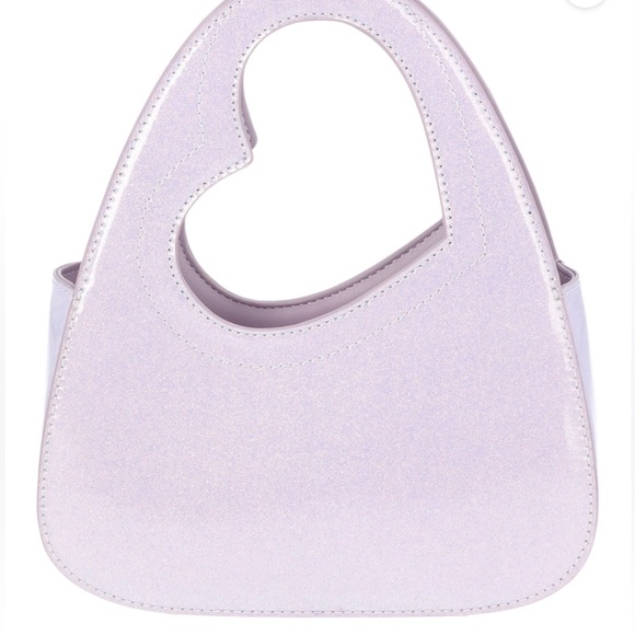 Paris Hilton Lilac Glitter Heart Crossbody Y2K Mini Purse, Purple Shoulder Bag - Picture 2 of 5